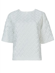 leem Cream Pleated Top - Image 5 of 5