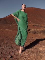leem Green Laser-Cut Kaftan - Image 1 of 6