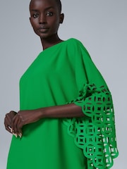 leem Green Laser-Cut Kaftan - Image 5 of 6