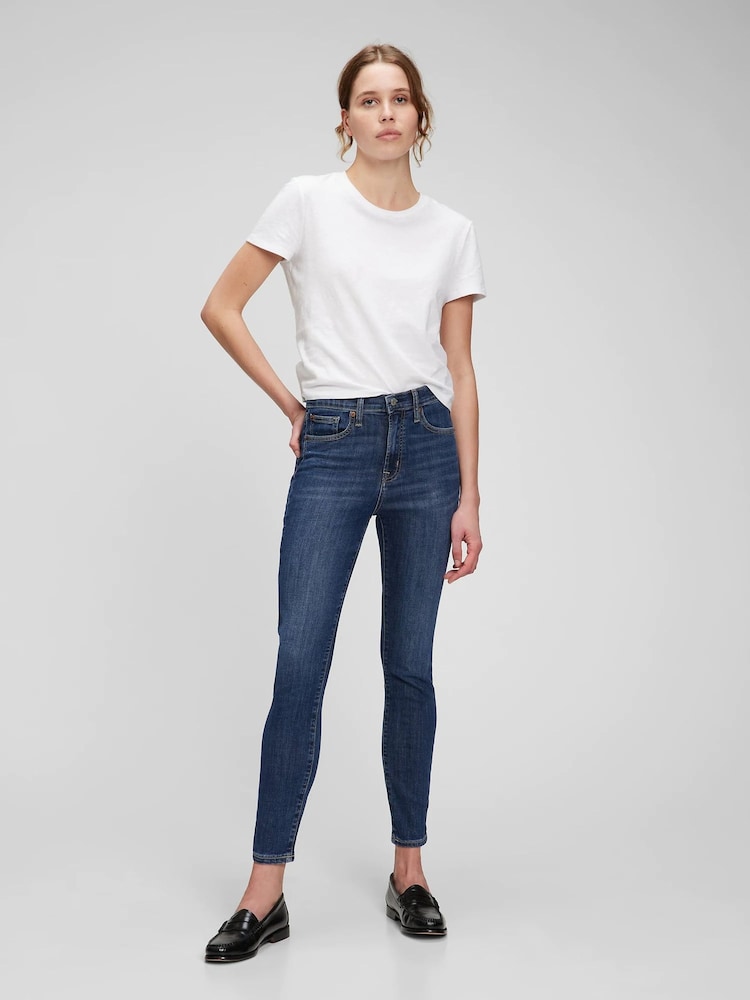 Gap Mid Indigo Blue High Waisted Stretch Skinny Jeans - Image 5 of 6