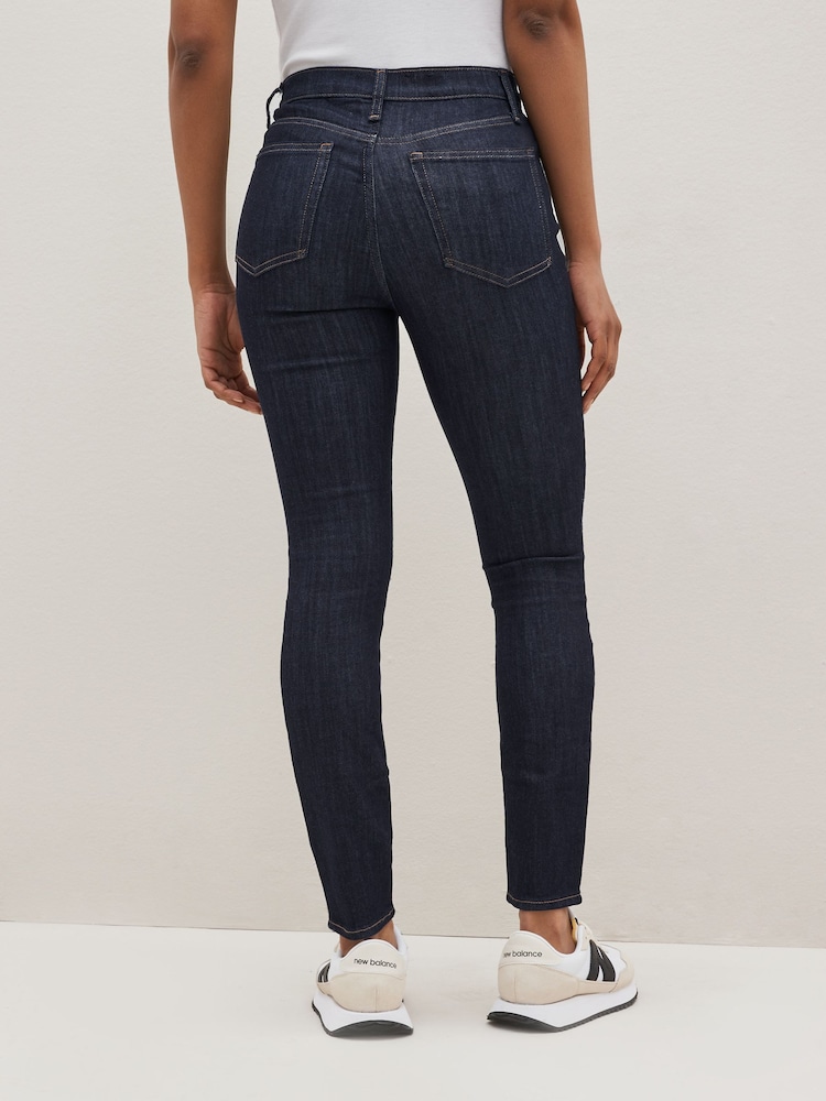 Gap Dark Indigo Blue High Waisted Stretch Skinny Jeans - Image 2 of 6