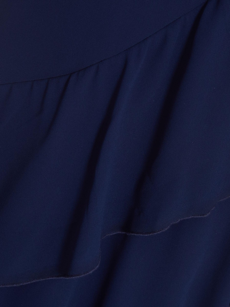 Quiz Navy Blue Chiffon Frill Maxi Dress - Image 5 of 5 Quiz Navy Blue Chiffon Frill Maxi Dress - Image 5 of 5