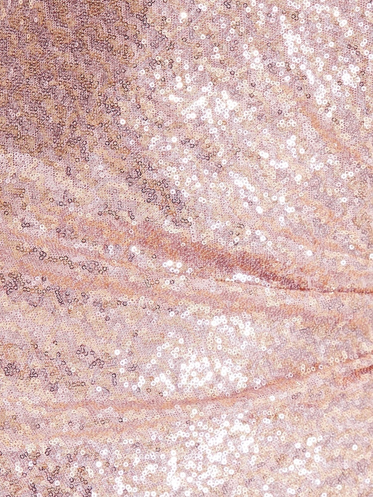 Quiz Light Pink Sequin Bardot Maxi Dress - Image 5 of 5