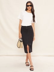 Friends Like These White Flutter Sleeve Broderie T-Shirt - Image 3 of 4