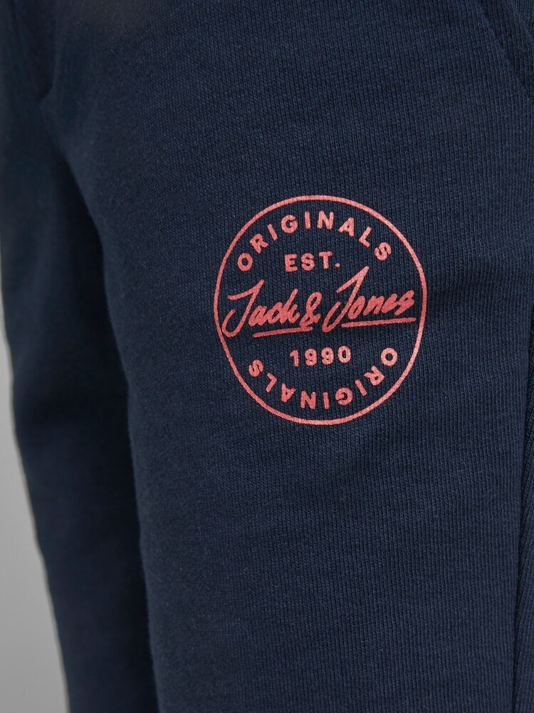 JACK & JONES JUNIOR Navy Printed Logo Sweat Short - Image 5 of 5