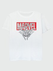 Brands In White Spider-Man Marvel Logo Red Boys White T-Shirt - Image 1 of 1