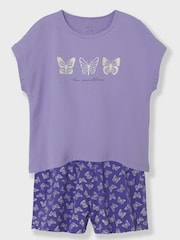Name It Purple Butterfly Short Sleeve Printed PJ Set - Image 2 of 5