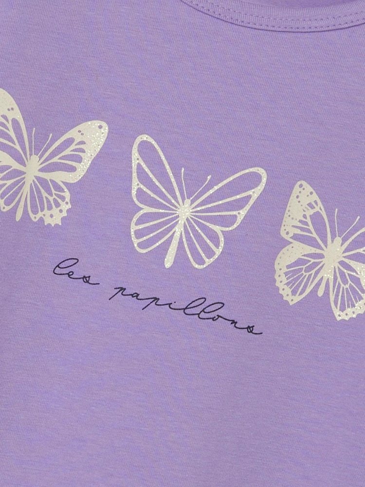 Name It Purple Butterfly Short Sleeve Printed PJ Set - Image 5 of 5
