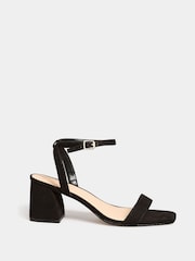 Yours Curve Black Wide FIt Extra-Wide Fit Mid Block Heel Two Strap Sandal - Image 3 of 5