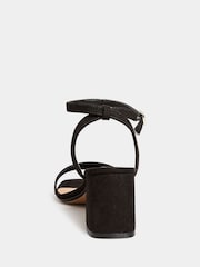 Yours Curve Black Wide FIt Extra-Wide Fit Mid Block Heel Two Strap Sandal - Image 4 of 5