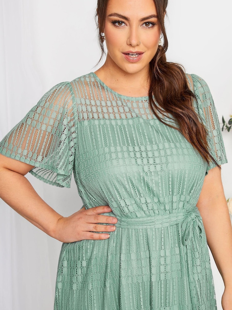 Yours Curve Green London Lace Dress - Image 4 of 4 Yours Curve Green London Lace Dress - Image 4 of 4