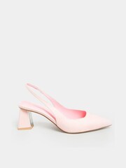 Yours Curve Pink Extra-Wide Fit Point Slingback Mid Heel Court Shoe - Image 3 of 5