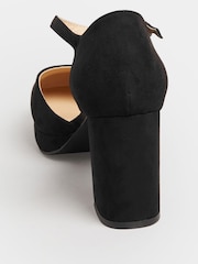 Yours Curve Black Extra-Wide Fit Platform Court Shoe - Image 4 of 5