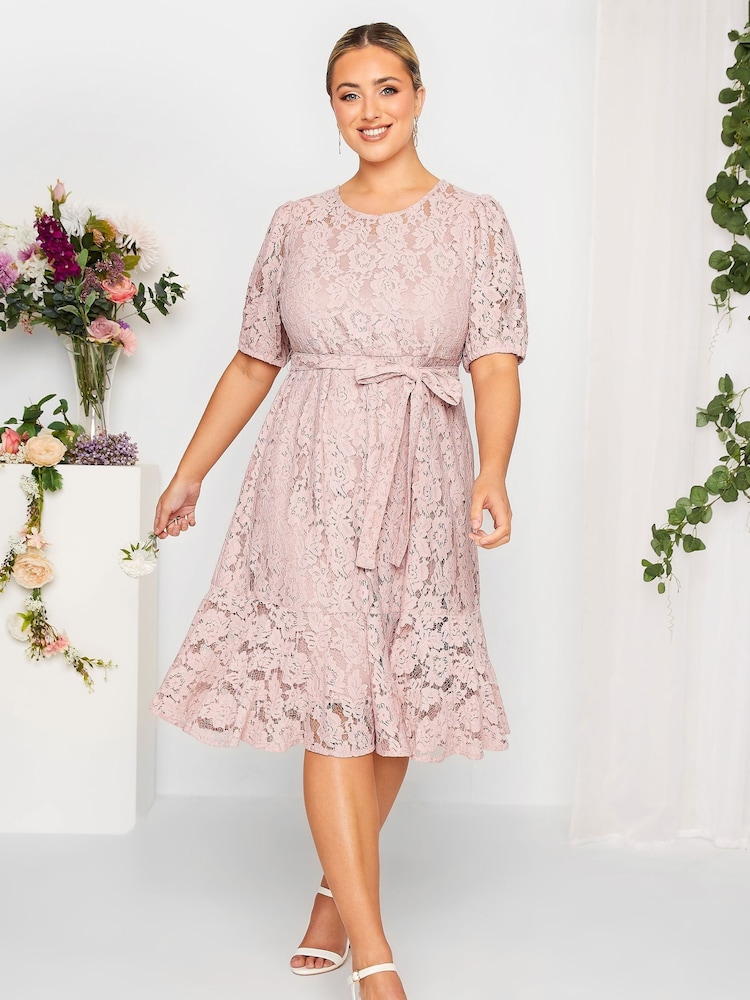 Pink - Yours Curve London Spitzenkleid - Bild 1 von 4
