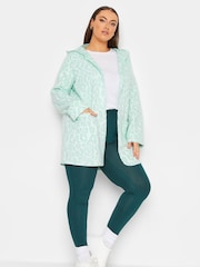 Yours Curve Green Luxury Hooded Faux Fur Jacket - Image 2 of 5