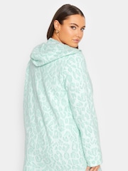 Yours Curve Green Luxury Hooded Faux Fur Jacket - Image 3 of 5