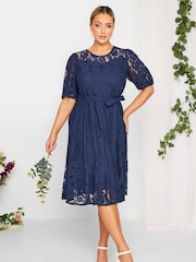 Yours Curve Blue London Lace Dress - Image 2 of 4