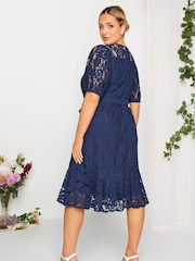 Yours Curve Blue London Lace Dress - Image 3 of 4