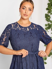 Yours Curve Blue London Lace Dress - Image 4 of 4