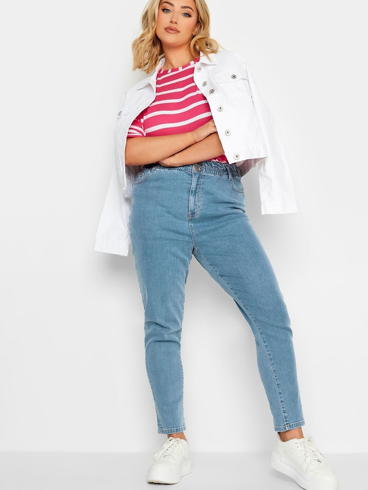 Niebieski - Jeansy Yours Curve o kroju mom fit z elastyczną talią - Image 3 of 5