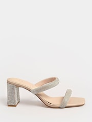 Long Tall Sally Neutral Diamante Mule - Image 3 of 5
