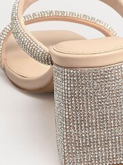 Long Tall Sally Neutral Diamante Mule - Image 4 of 5