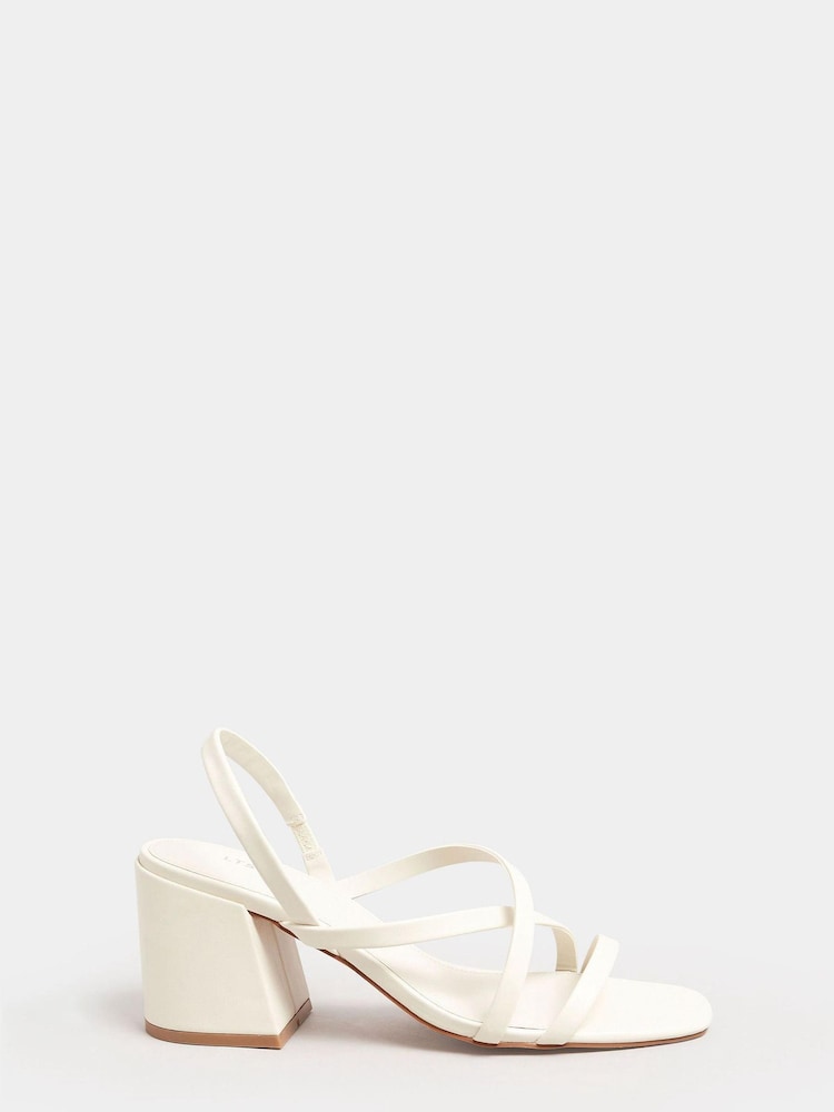 Weiß - Long Tall Sally Strippy Sandalen mit Blockabsatz - Bild 1 von 5