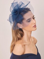 Lipsy Navy Blue Rose Fascinator Headband - Image 1 of 4