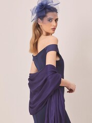 Lipsy Navy Blue Rose Fascinator Headband - Image 2 of 4