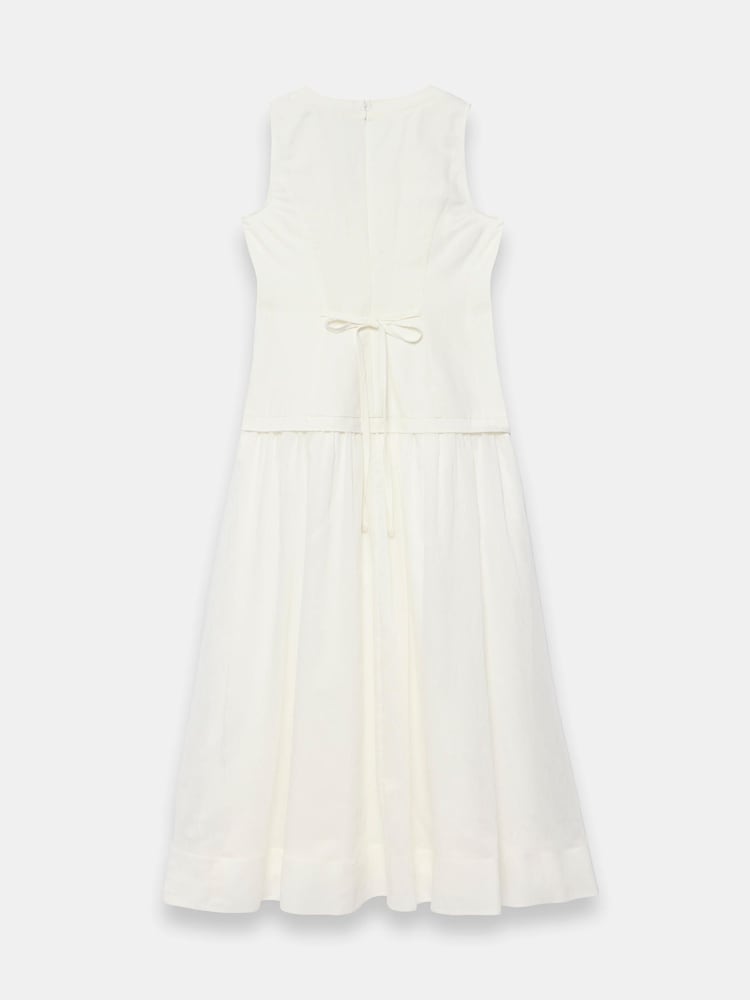 Mint Velvet White Linen Blend Waistcoat Midi Dress - Image 8 of 8
