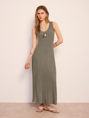 Mint Velvet Green Knit Midi Dress - Image 3 of 7