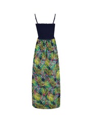 Pour Moi Navy Blue Fern Petite Removable Straps Shirred Split Maxi Dress - Image 5 of 5