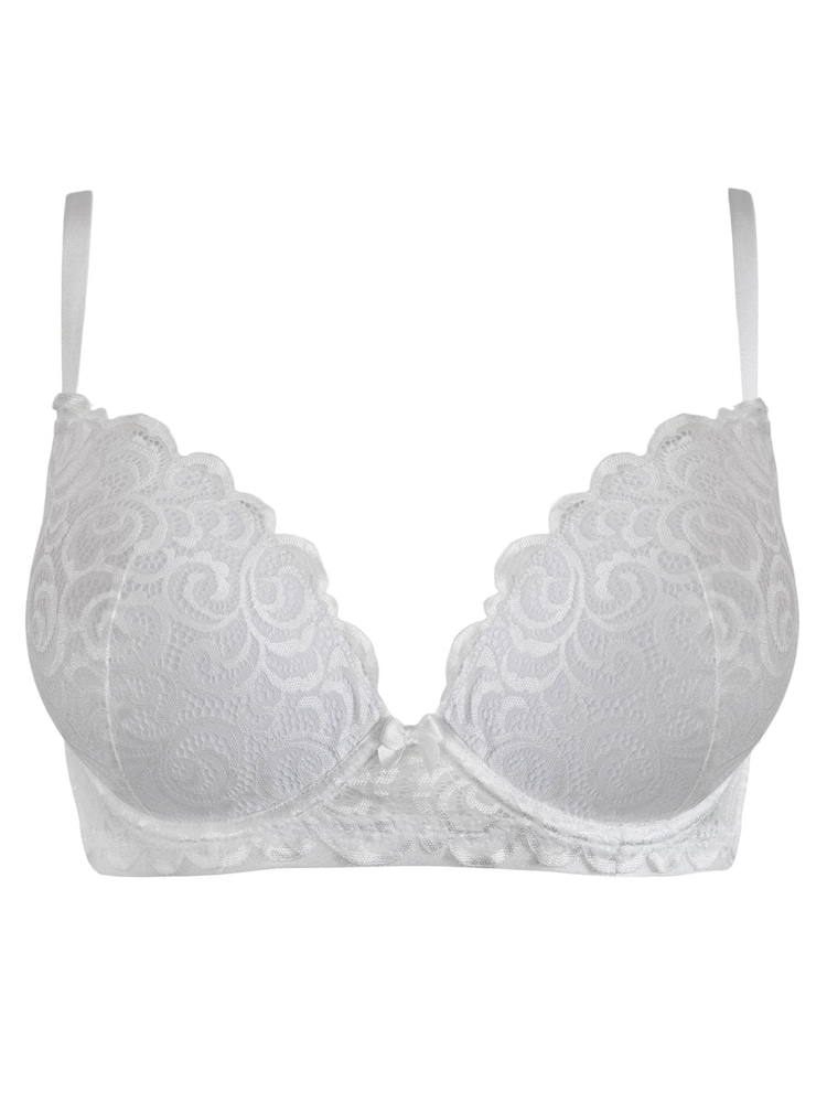 Blanc - Soutien-gorge Pour Moi Romance push-up à bonnets moulés et décolleté plongeant - Image 4 of 5