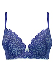Pour Moi Cobalt Blue / Mint Padded Romance Moulded Plunge Push Up Bra - Image 5 of 6