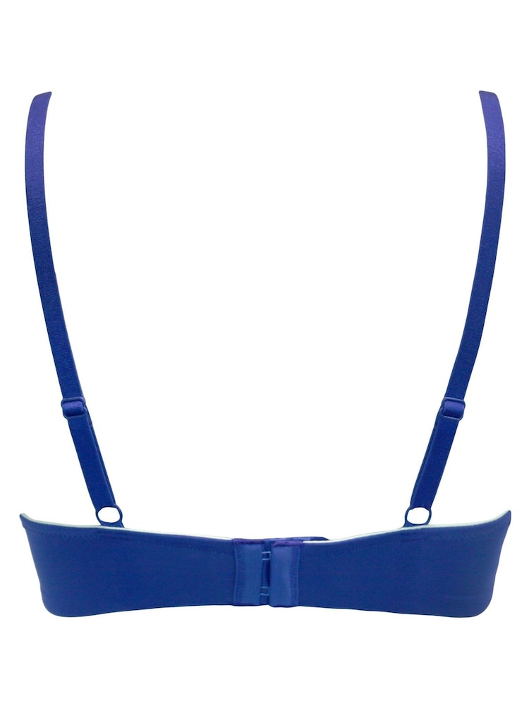 Pour Moi Cobalt Blue / Mint Padded Romance Moulded Plunge Push Up Bra - Image 6 of 6