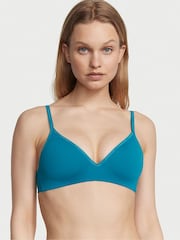 Victoria's Secret Evening Tide Blue Mini Logo Non Wired Lightly Lined Bra - Image 1 of 3