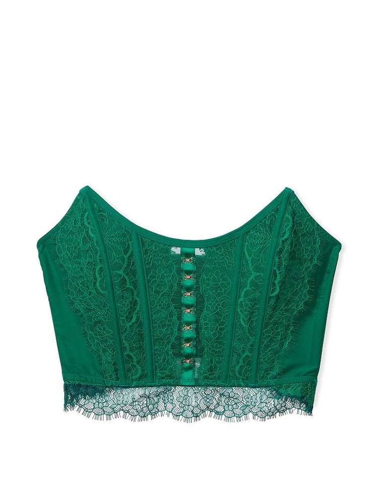 Victoria's Secret Spruce Green Lace Corset Strapless Corset Top - Image 5 of 5 Victoria's Secret Spruce Green Lace Corset Strapless Corset Top - Image 5 of 5