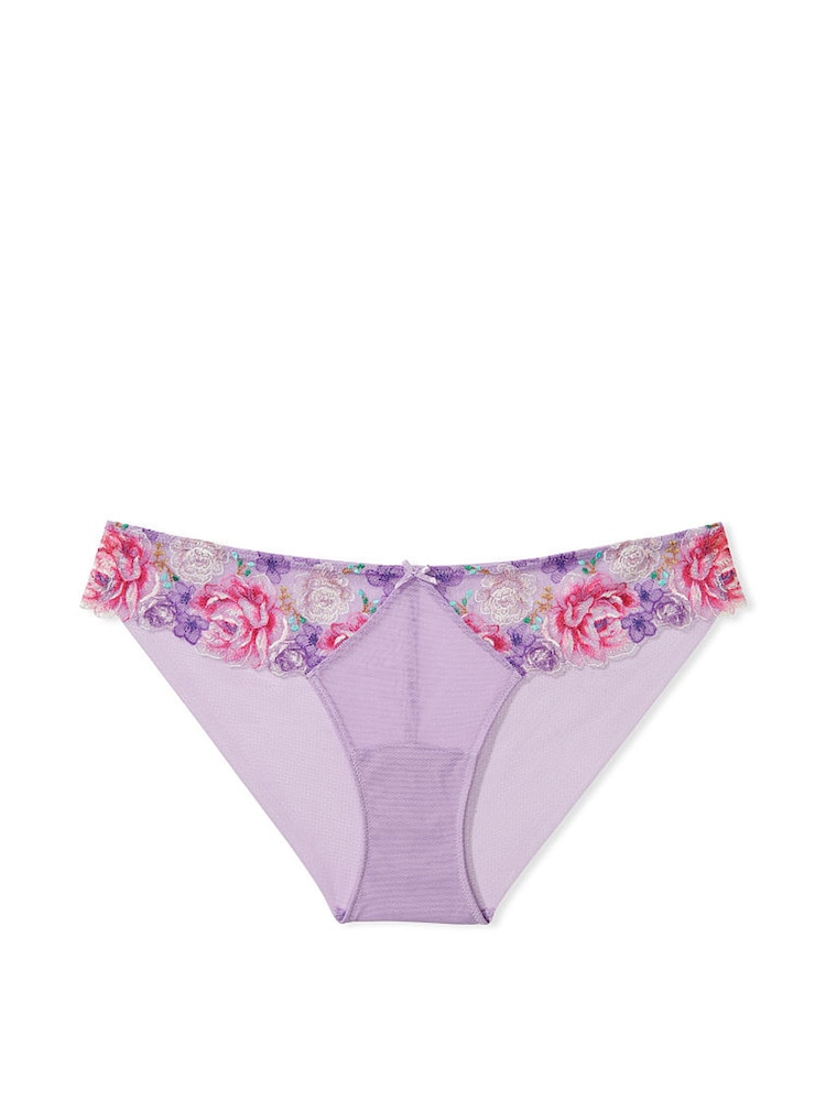 Victoria's Secret Jasmine Purple Embroidered Cheeky Knickers - Image 3 of 3
