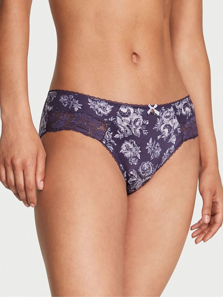 Victoria's Secret Valiant Purple Floral Lace Hipster Knickers - Image 1 of 1