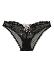 Victoria's Secret Black Lace Up Cheeky Knickers - Image 4 of 4