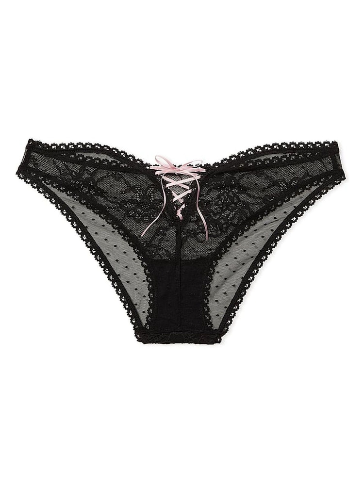 Victoria's Secret Black Lace Up Cheeky Knickers - Image 4 of 4 Victoria's Secret Black Lace Up Cheeky Knickers - Image 4 of 4