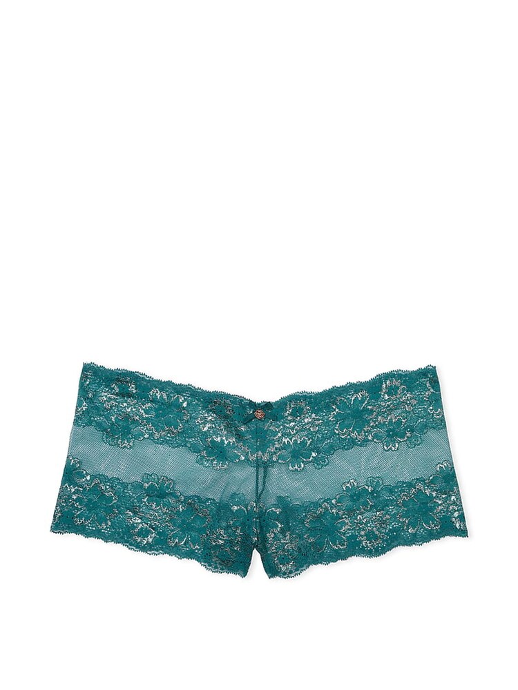 Victoria's Secret Black Ivy Green Lace Short Knickers - Image 3 of 3