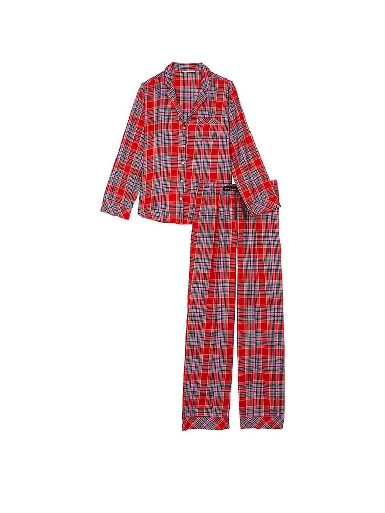 Victoria's Secret Lipstick Red Tartan Flannel Long Pyjamas - Image 3 of 3 Victoria's Secret Lipstick Red Tartan Flannel Long Pyjamas - Image 3 of 3