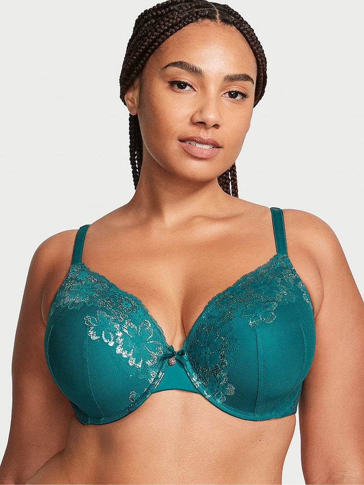 Victoria's Secret Black Ivy Green Floral Full Cup Bra - Image 1 of 4