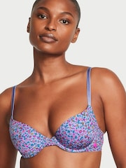 Victoria's Secret Blue Ditzy Print Smooth Lightly Lined T-Shirt Demi Bra - Image 1 of 3