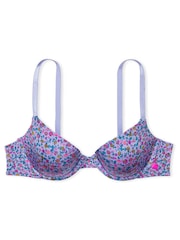 Victoria's Secret Blue Ditzy Print Smooth Lightly Lined T-Shirt Demi Bra - Image 3 of 3
