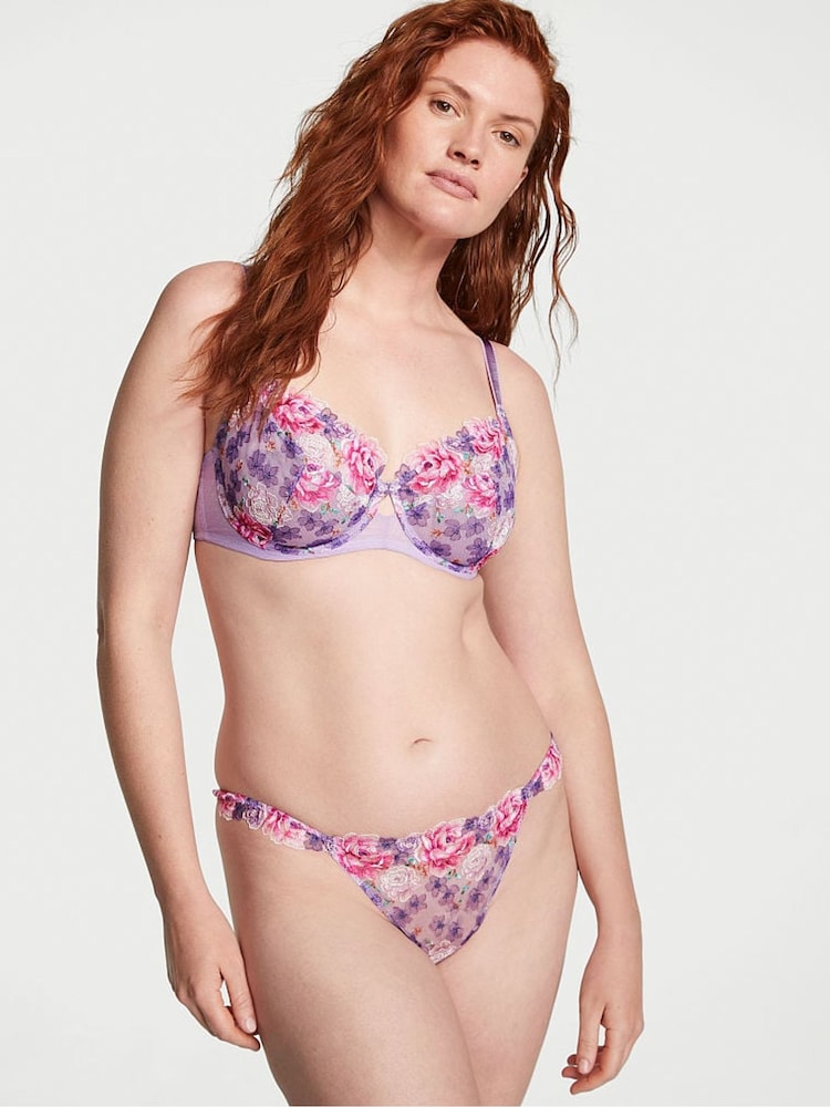 Victoria's Secret Jasmine Purple Embroidered G String Knickers - Image 1 of 2