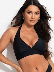 Pour Moi Black Halter Space Bikini Top - Image 1 of 5