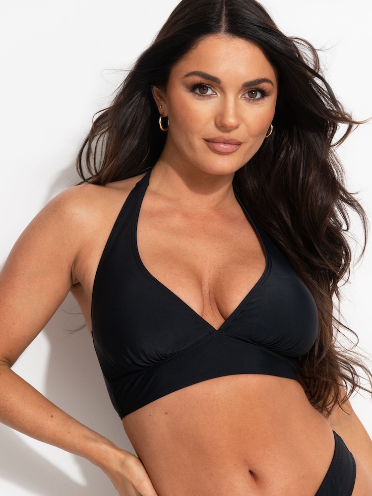 Pour Moi Black Halter Space Bikini Top - Image 1 of 5