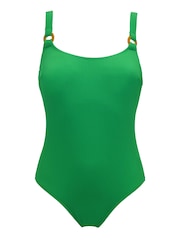 Pour Moi Green Cali Recycled Ring Underwired Control Swimsuit - Image 4 of 5